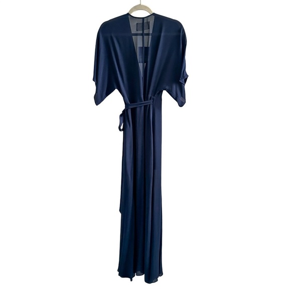 NWT Reformation Winslow Navy Blue Winslow Maxi Kimono Wrap Dress - Picture 13 of 13
